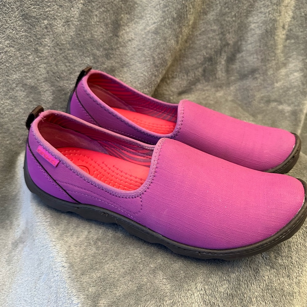 CROCS Pink Flats Sleek Slip-On Comfort